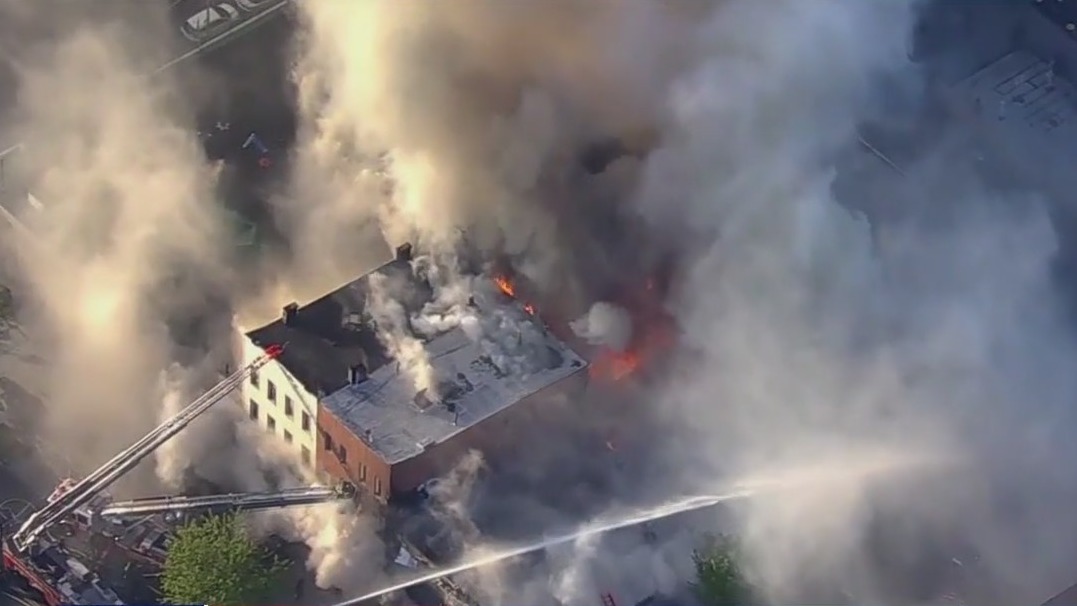 Five-alarm fire in Brooklyn