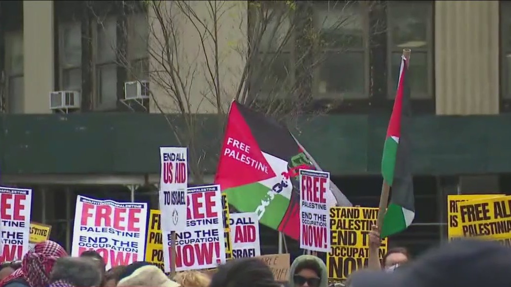Pro-Palestine protesters march in Manhattan