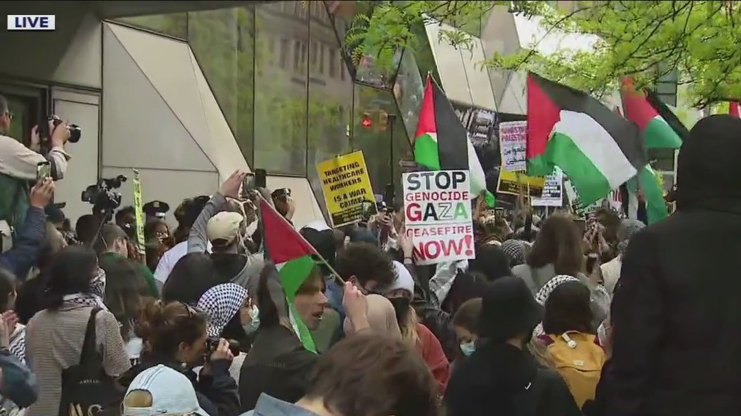 Protesters gather in Manhattan after NYU arrests