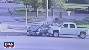 High school football players save woman after crash