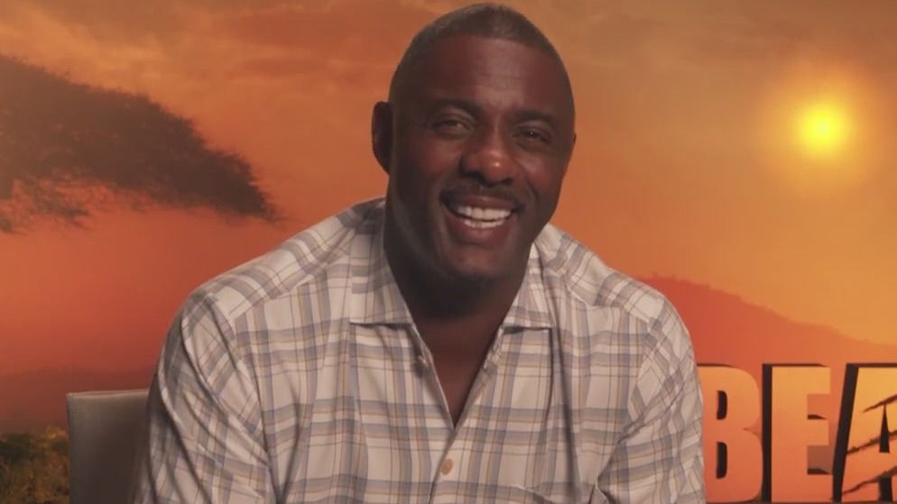 Idris Elba shows off lion tattoo, talks new thriller 'Beast'