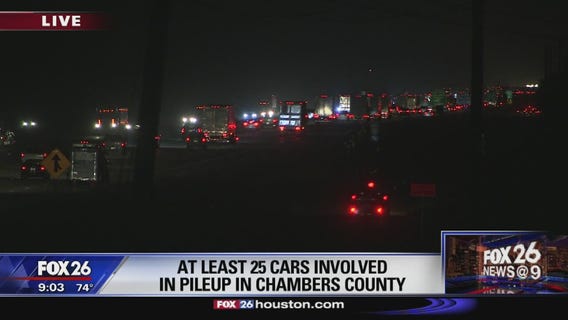 25-vehicle accident in Chambers County