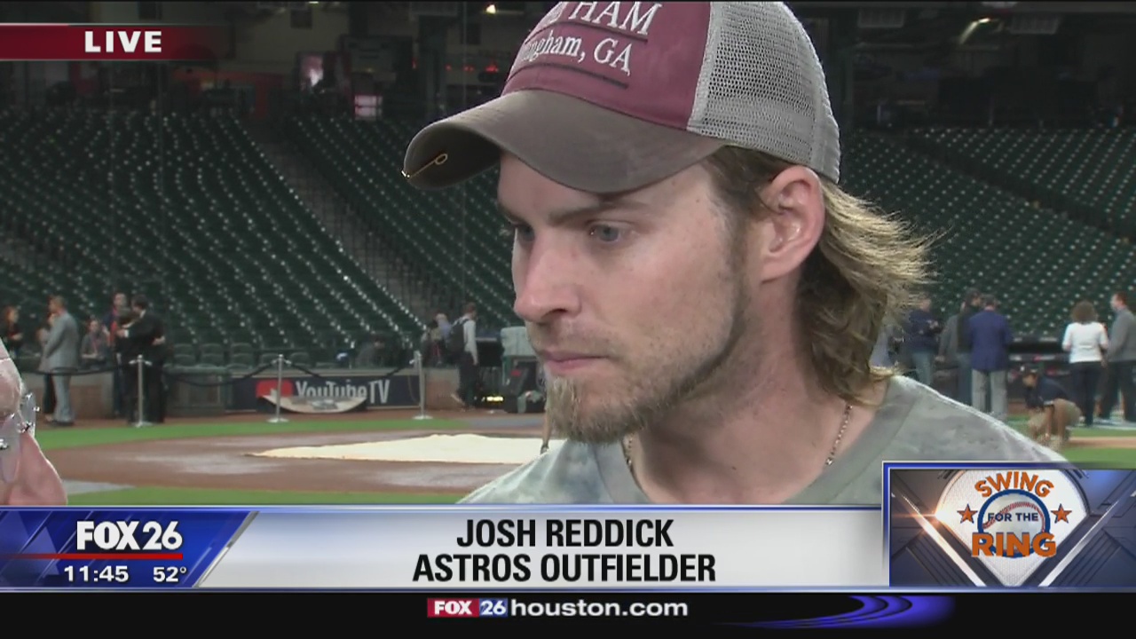 Josh Reddick reacts to Game 3 win