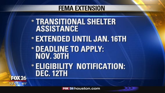 FEMA disaster recovery deadlines extended