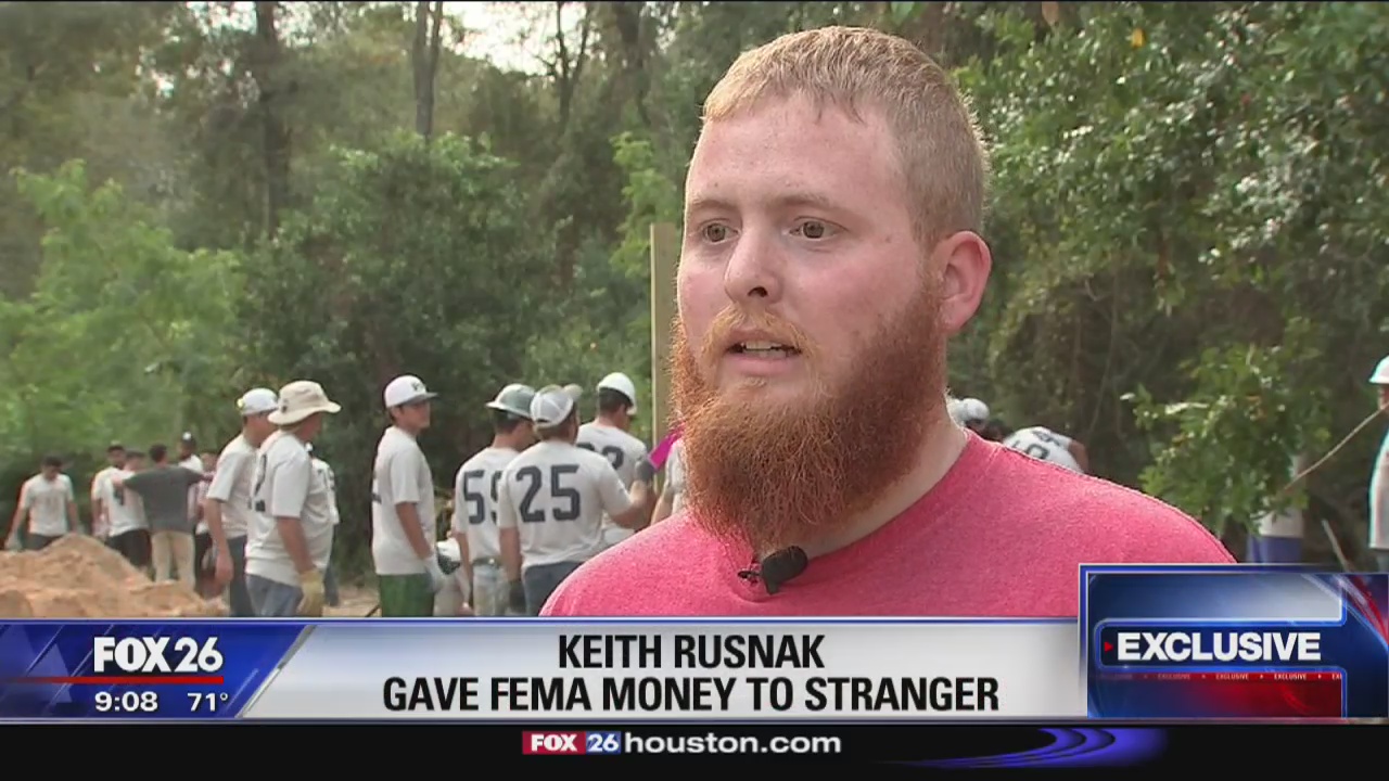 Harvey victim gives FEMA money to stranger left homeless