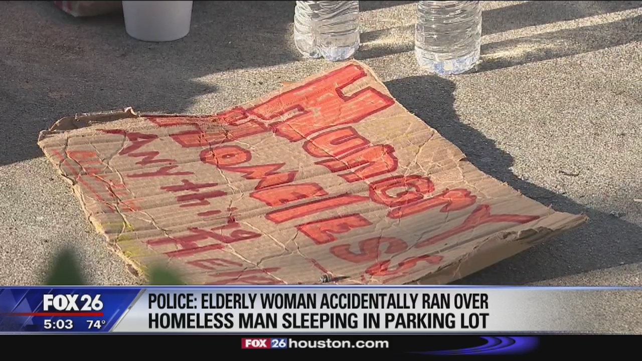 Sleeping homeless man run over by vehicle