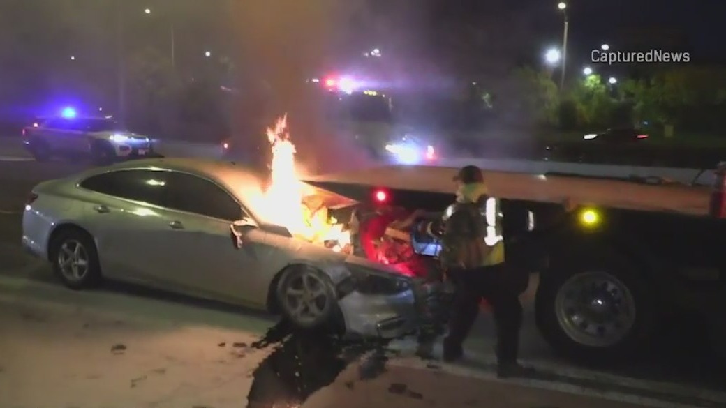 Car crashes into fire truck, state trooper on Eisenhower Expressway, another hits tow truck