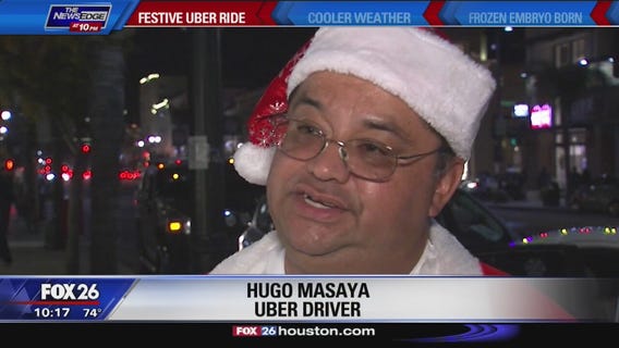 Uber driver in the Christmas spirit