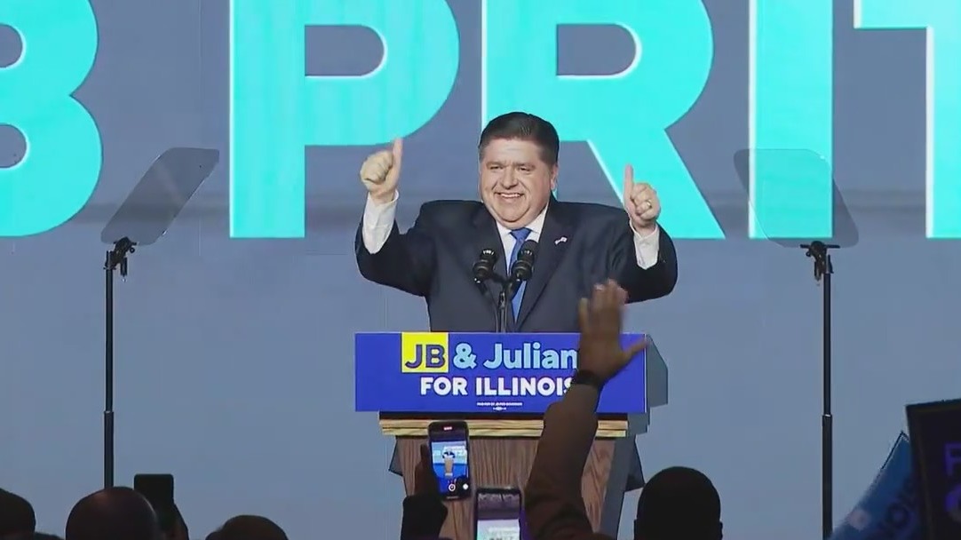 Gov. J.B. Pritzker celebrates reelection victory over Darren Bailey