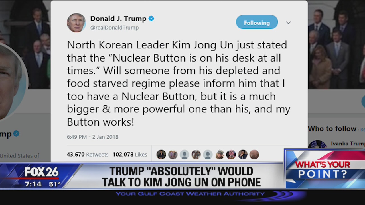 Nuclear buttons  U.S. and North Korea relations  What's Your Point?