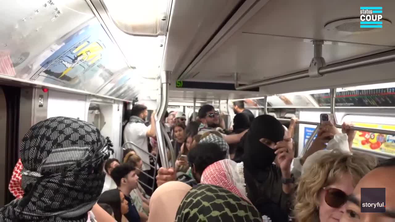 Protesters challenge Zionists on NYC subway