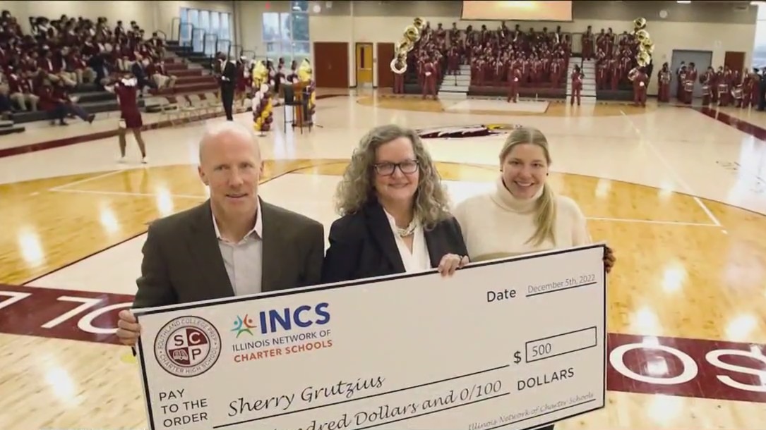 South suburban high school, teacher honored at pep rally