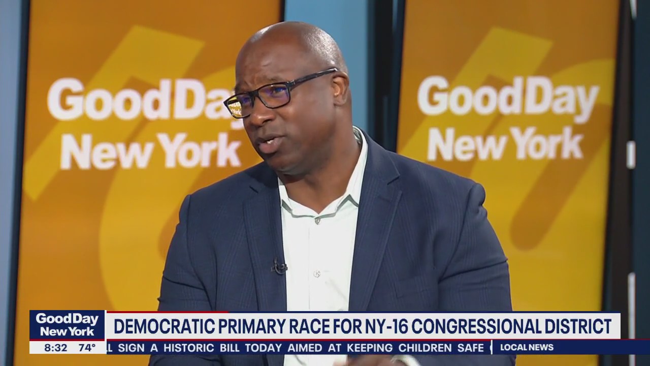 Rep. Jamaal Bowman reacts to being down in the polls