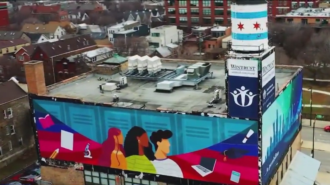 'Uplifting Tomorrow's Leaders' mural added to Wintrust Mural Building to honor Daniel Murphy Scholarship Fund