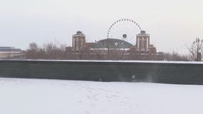 Jake takes on the cold, snow in downtown Chicago