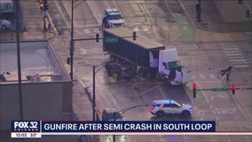 Gunfire breaks out after semi crash in the South Loop