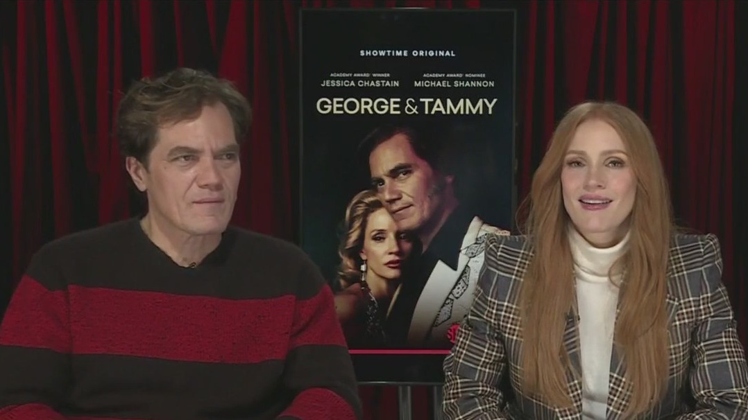 Jessica Chastain and Michael Shannon talk about their singing performances for 'George & Tammy'