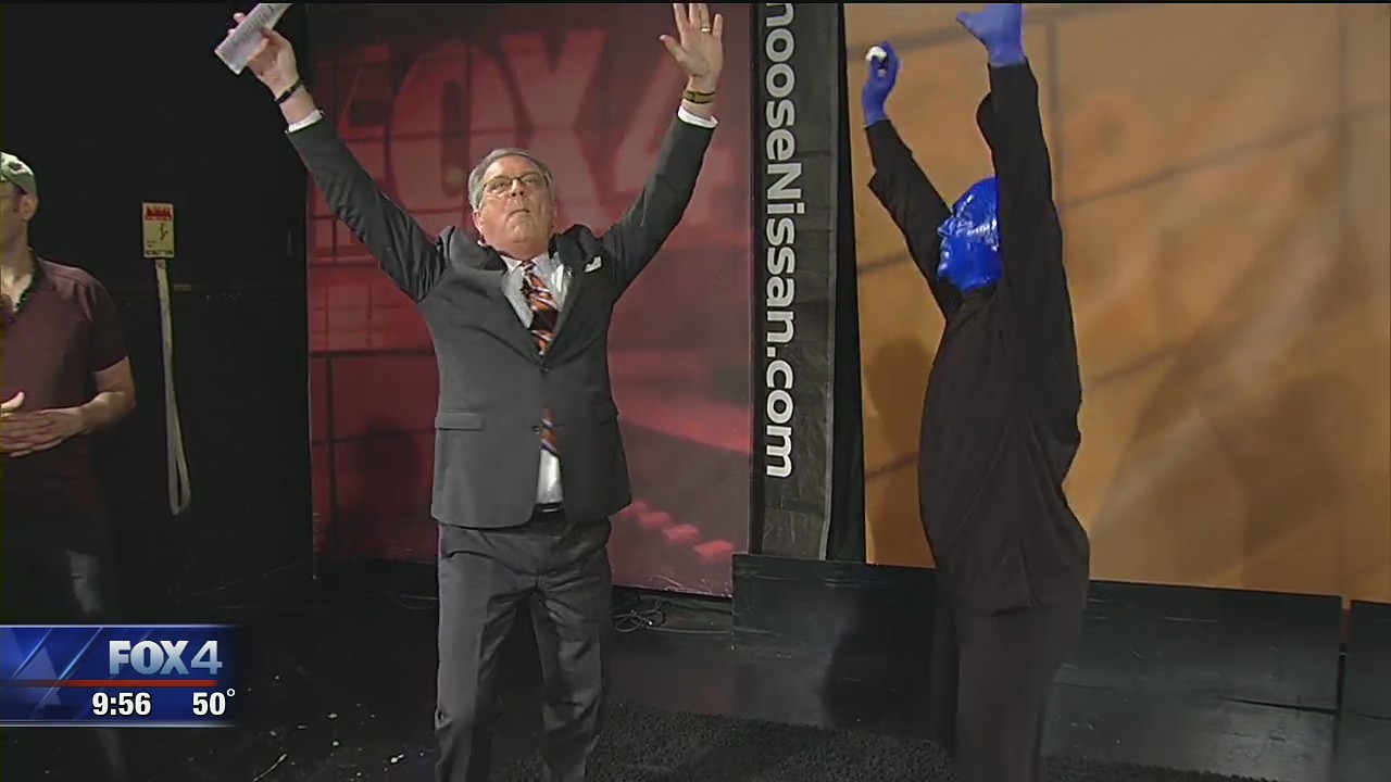 Good Day has fun with the Blue Man Group before Dallas shows