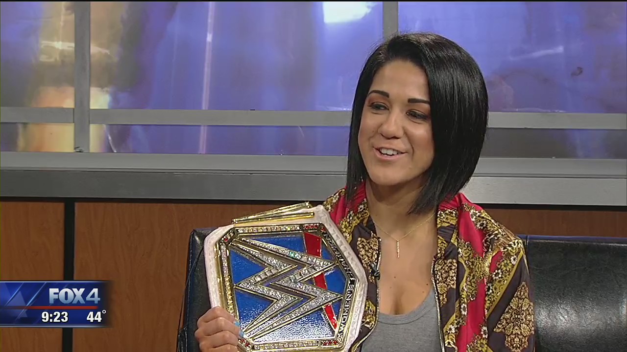 Wrestling superstar Bayley in Dallas for Smack Down