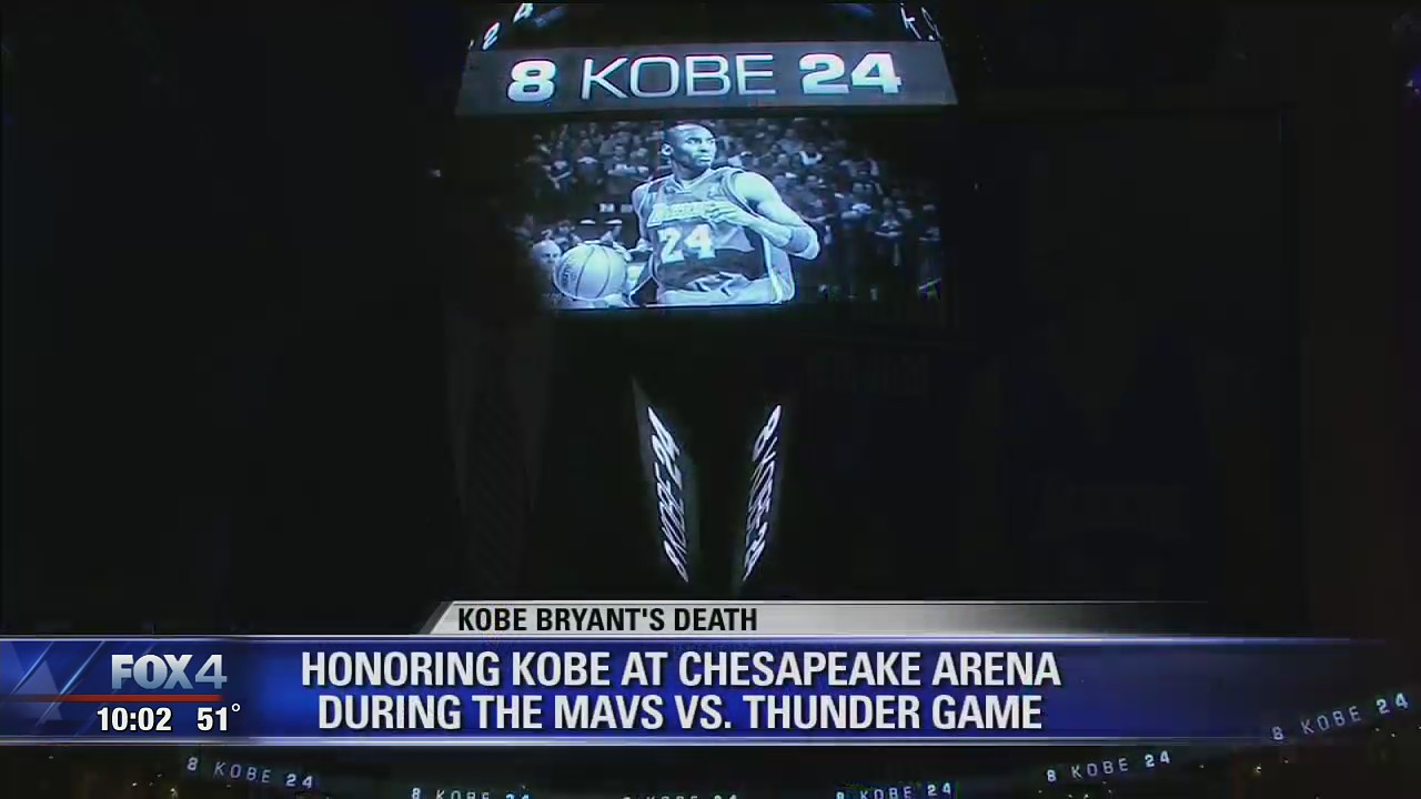 Tributes for Kobe Bryant during Mavericks win over Thunder
