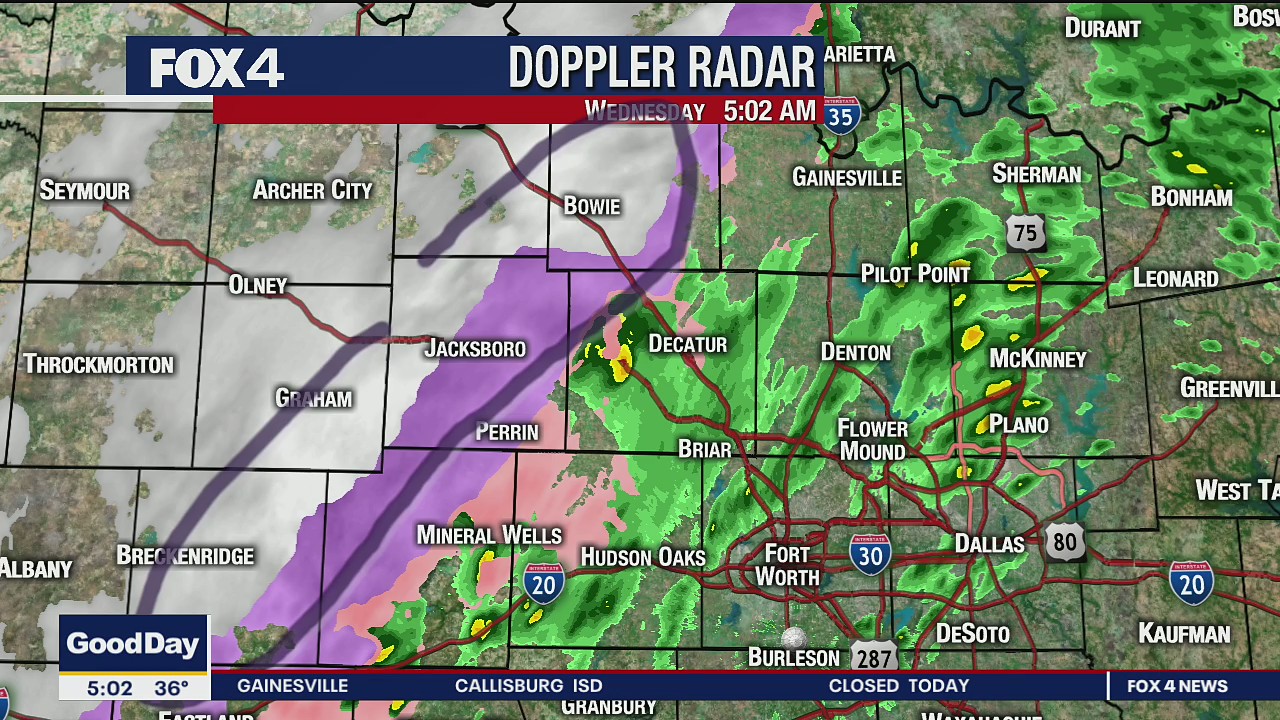 Temps stay above freezing in most of North Texas