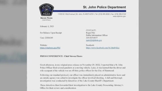 Indiana officer to be charged after shooting at off-duty cop