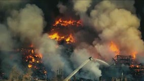 Chicago Heights fire: Crews battle extra-alarm fire at furniture warehouse