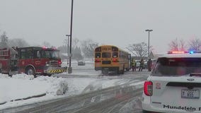 School bus, snow plow truck involved in Mundelein crash