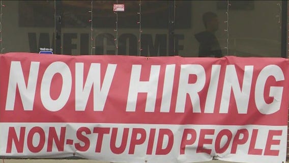 Pizza joint's help wanted sign: 'Now hiring: non-stupid people'