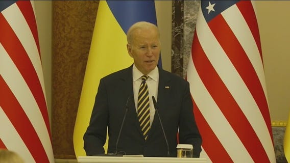 Biden shares powerful message in unannounced trip to Ukraine