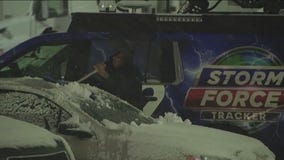 Snow begins to accumulate in the northern suburbs