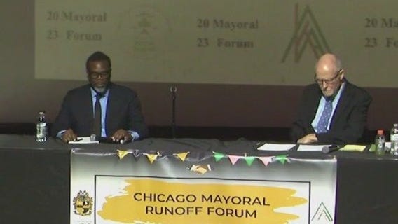Chicago mayoral candidates Brandon Johnson and Paul Vallas talk about police, crime and safety