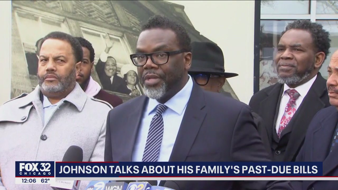 Mayoral candidate Brandon Johnson addresses overdue bills that he owes to the city of Chicago