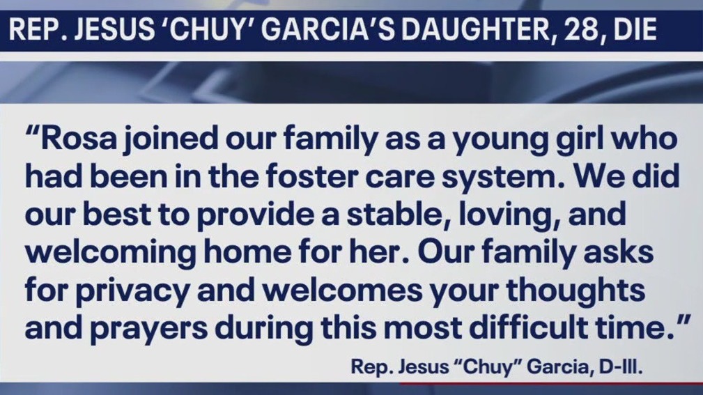 Daughter of Rep. Jes?s 'Chuy' Garc?a dies at 28: 'Completely heartbroken'