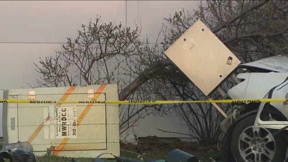 Driver killed after crashing into lightpost, tree in West Lawn