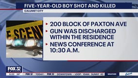 Boy, 5, shot to death inside Calumet City home