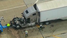 Semi crash blocking traffic on I-80