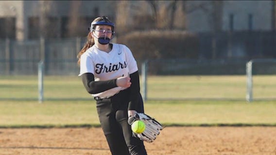 Fenwick Friars pitcher Talia Lorenzo celebrates 400 career strikeouts