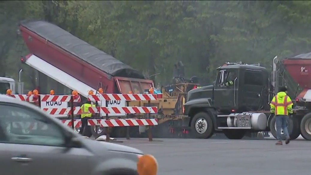 Resurfacing work begins in downtown Chicago ahead of Nascar race