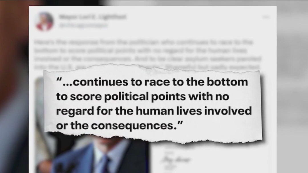 Lightfoot, Abbott go toe-to-toe in second round of sparring over migrants