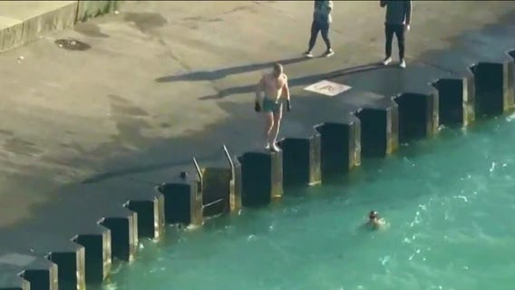 Lake Michigan is still just 45 degrees as swimmers plunge in
