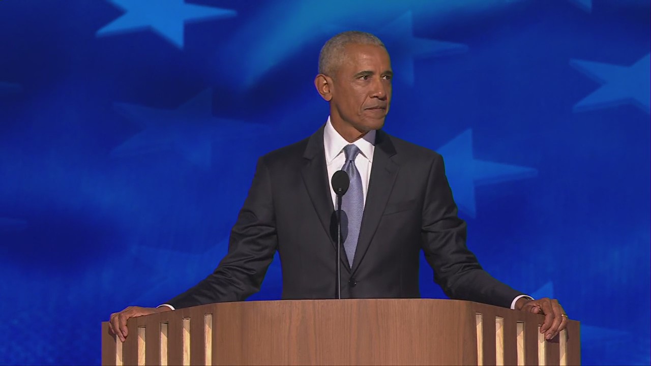 Barack Obama speaks on night two of the DNC