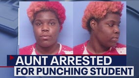 Aunt arrested for punching student