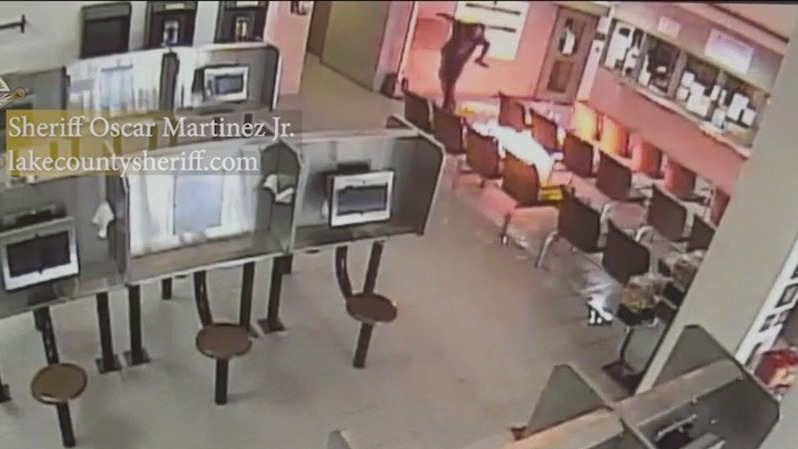 Indiana police identify person of interest in jail lobby fire