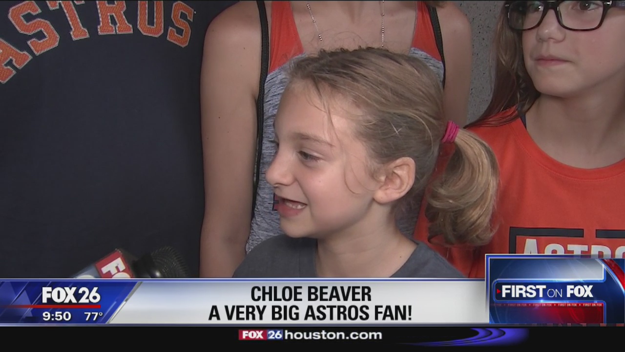 Girl scolded while cheering at game meets Astros