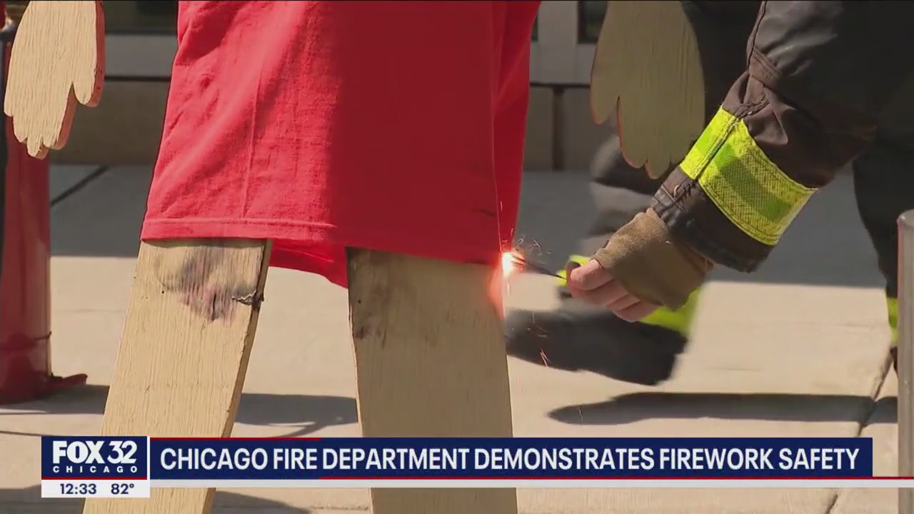 Chicago firefighters demonstrate fireworks safety ahead of July 4th