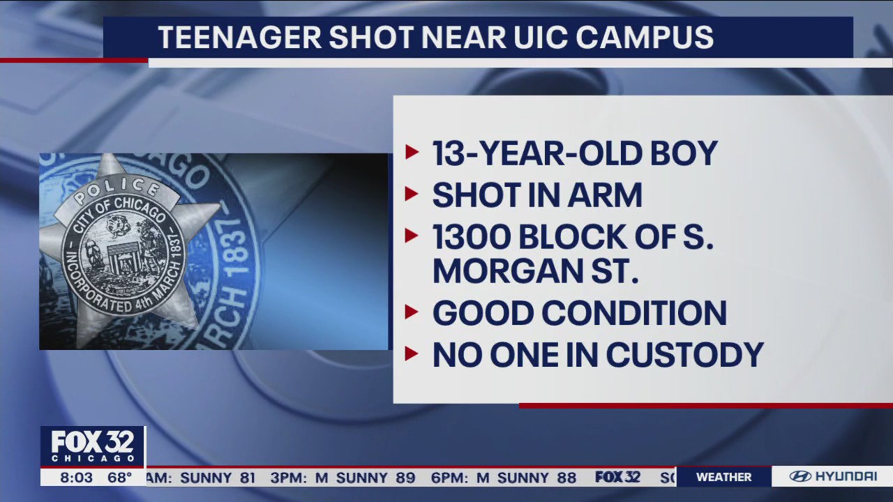 13-year-old boy, man shot near UIC campus