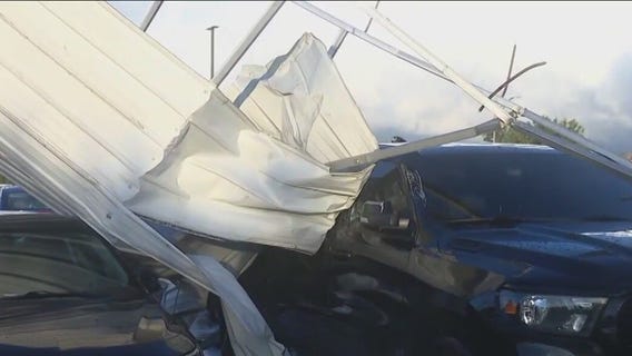 Severe weather across Chicago causes damage to vehicles