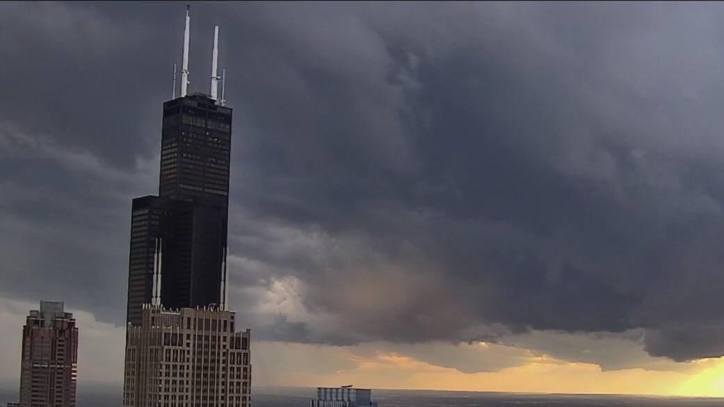 Radar-confirmed tornado moving through Cook County
