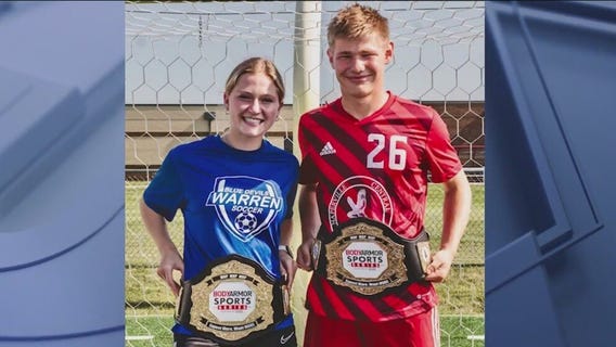 Chicago Bears' Cole Kmet gives out awards to local soccer stars